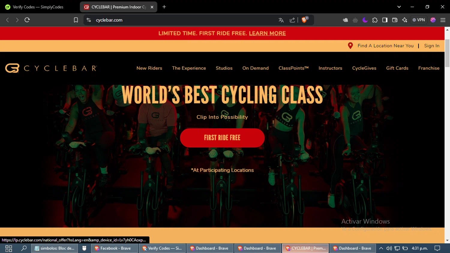 CycleBar Promo Codes 20 Off December 2024