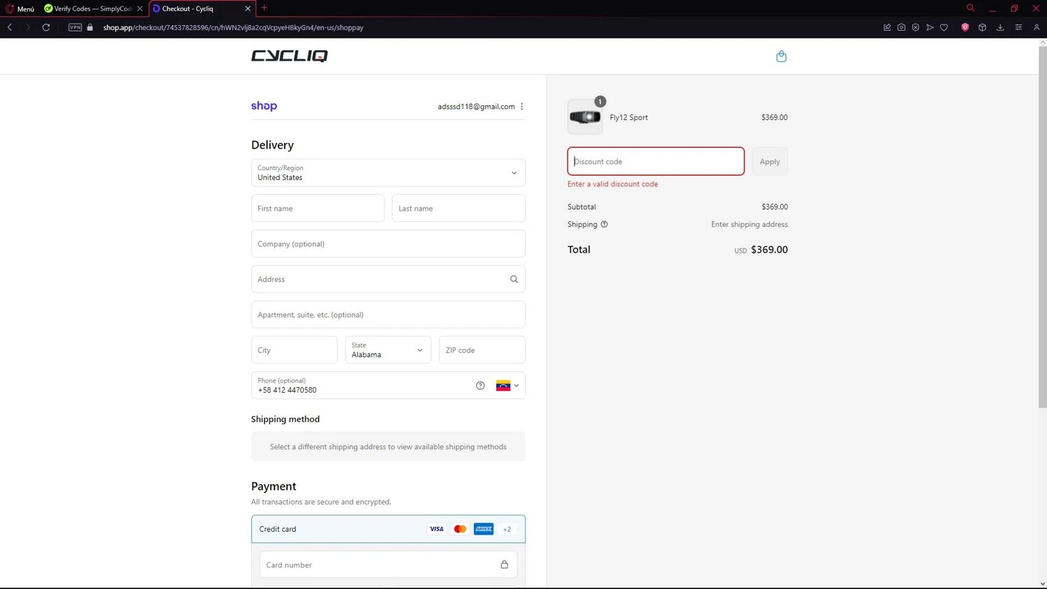 Cycliq discount code screenshot showing code BESAFE10 applied at Cycliq checkout page. Uploaded by SimplyCodes community member LegendarySeeker3956 on Sep 13, 2025