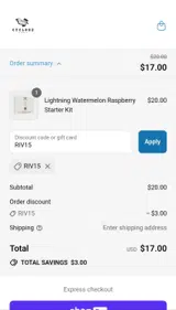 Cyclone Pods coupon verification screenshot
