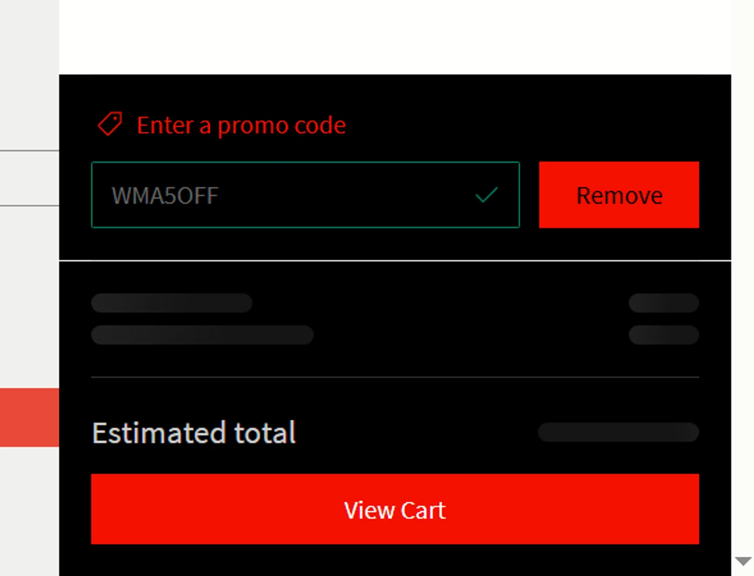 CYC MOTOR promo code screenshot showing code WMA5OFF applied at CYC MOTOR checkout page. Uploaded by SimplyCodes community member mangoBajito1543 on Sep 18, 2025