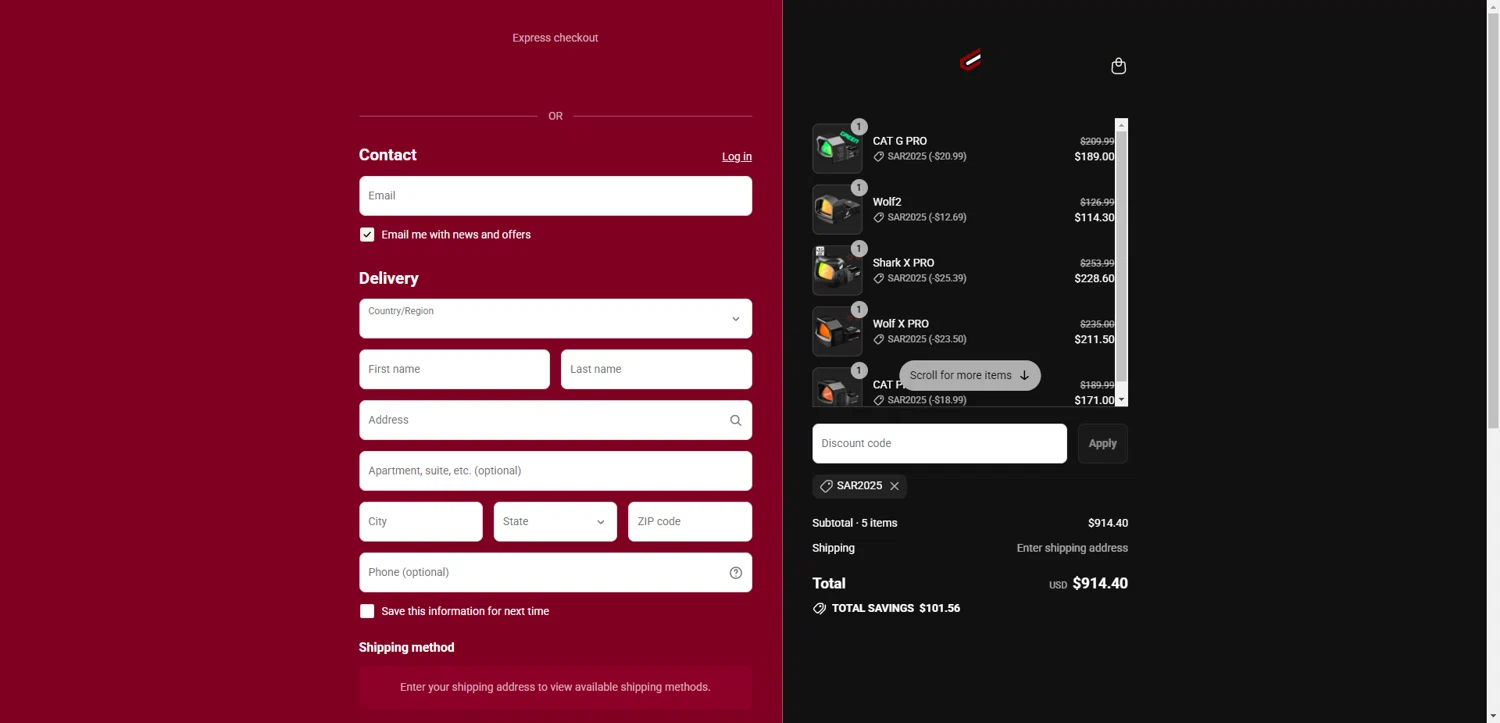 Cyelee Optics discount code screenshot showing code SAR2025 applied at Cyelee Optics checkout page. Uploaded by SimplyCodes community member CodeGuardian5312 on Aug 1, 2025