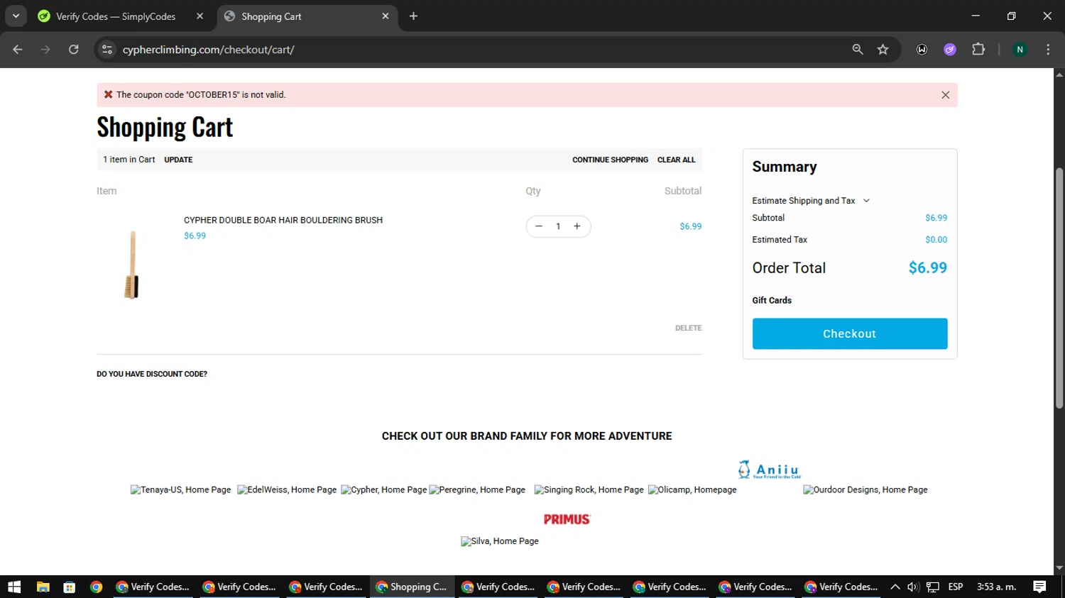 Cypher promo code screenshot showing code OCTOBER15 applied at Cypher checkout page. Uploaded by SimplyCodes community member nataaokiiii on Oct 1, 2025