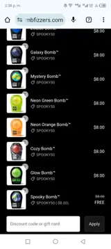 Spooky50 coupon verification screenshot