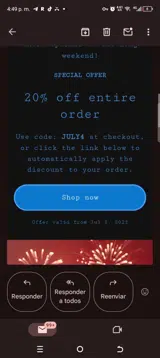 July4 coupon verification screenshot