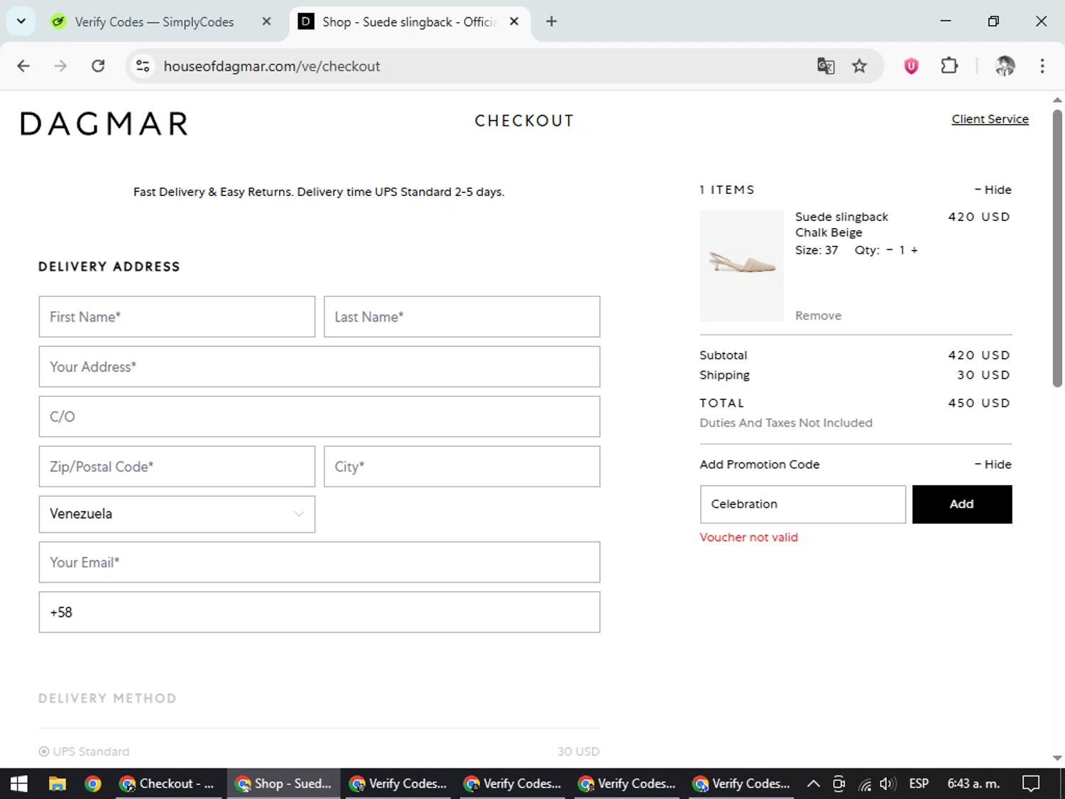 Dagmar discount code screenshot showing code Celebration applied at Dagmar checkout page. Uploaded by SimplyCodes community member CleverLegend6607 on Jun 5, 2025
