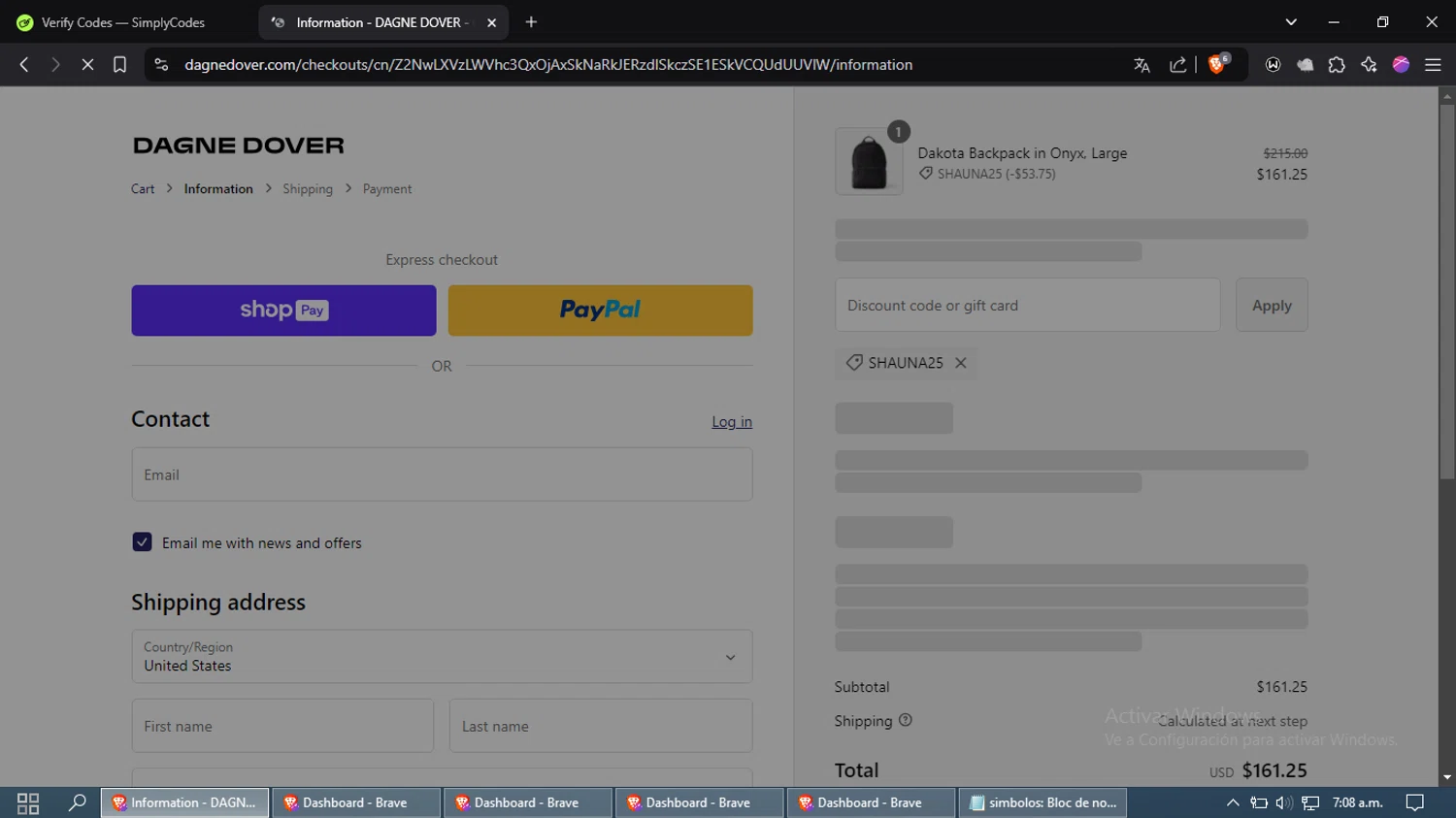 how to use Dagne Dover coupons