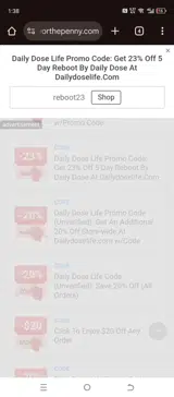reboot23 coupon verification screenshot