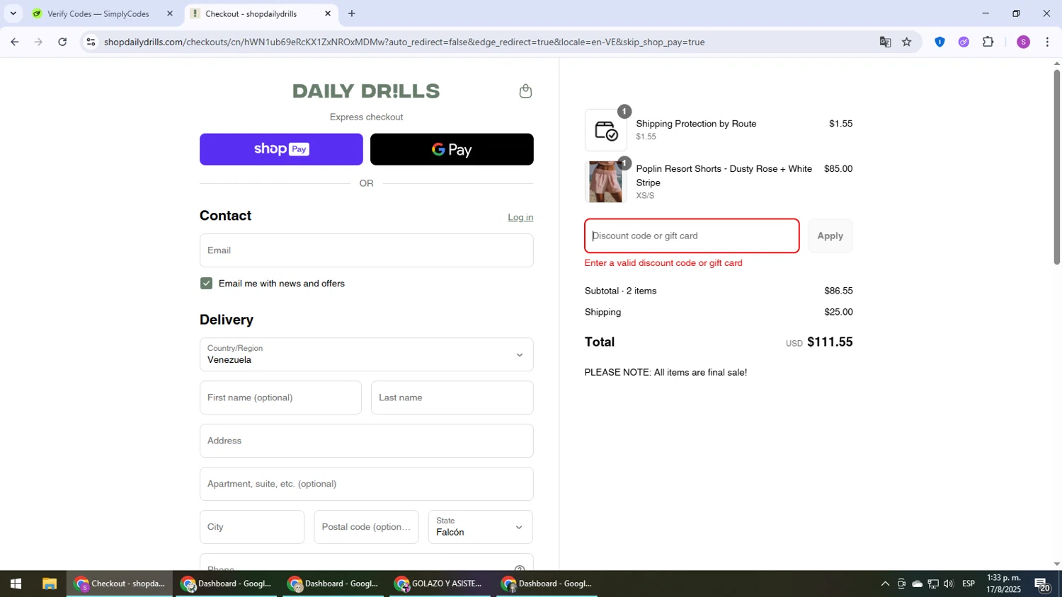 Daily Drills discount code screenshot showing code REFERAFRIEND applied at Daily Drills checkout page. Uploaded by SimplyCodes community member Son_Goku on Aug 17, 2025