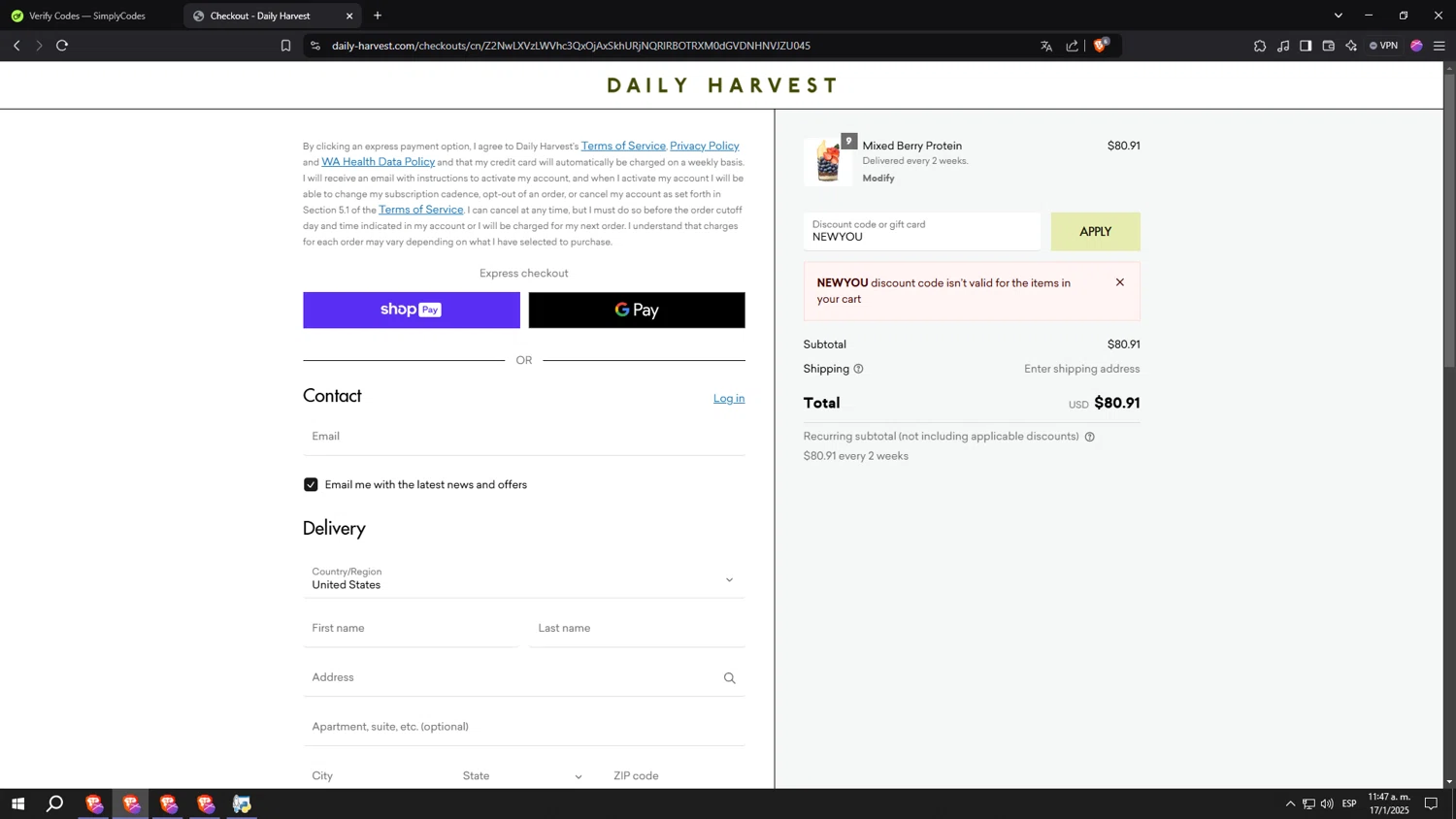 Daily Harvest Coupons - $30 Off | January 2025