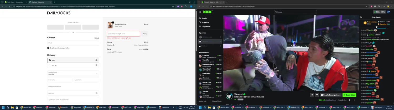 Daily Jocks promo code screenshot showing code SPOOKY25 applied at Daily Jocks checkout page. Uploaded by SimplyCodes community member BargainGuardian280 on Nov 8, 2025