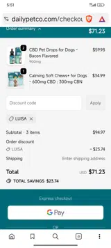 LUISA coupon verification screenshot