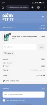 JORVIT coupon verification screenshot