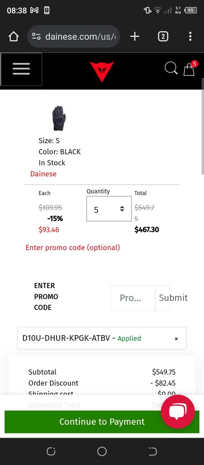 how to use Dainese coupons