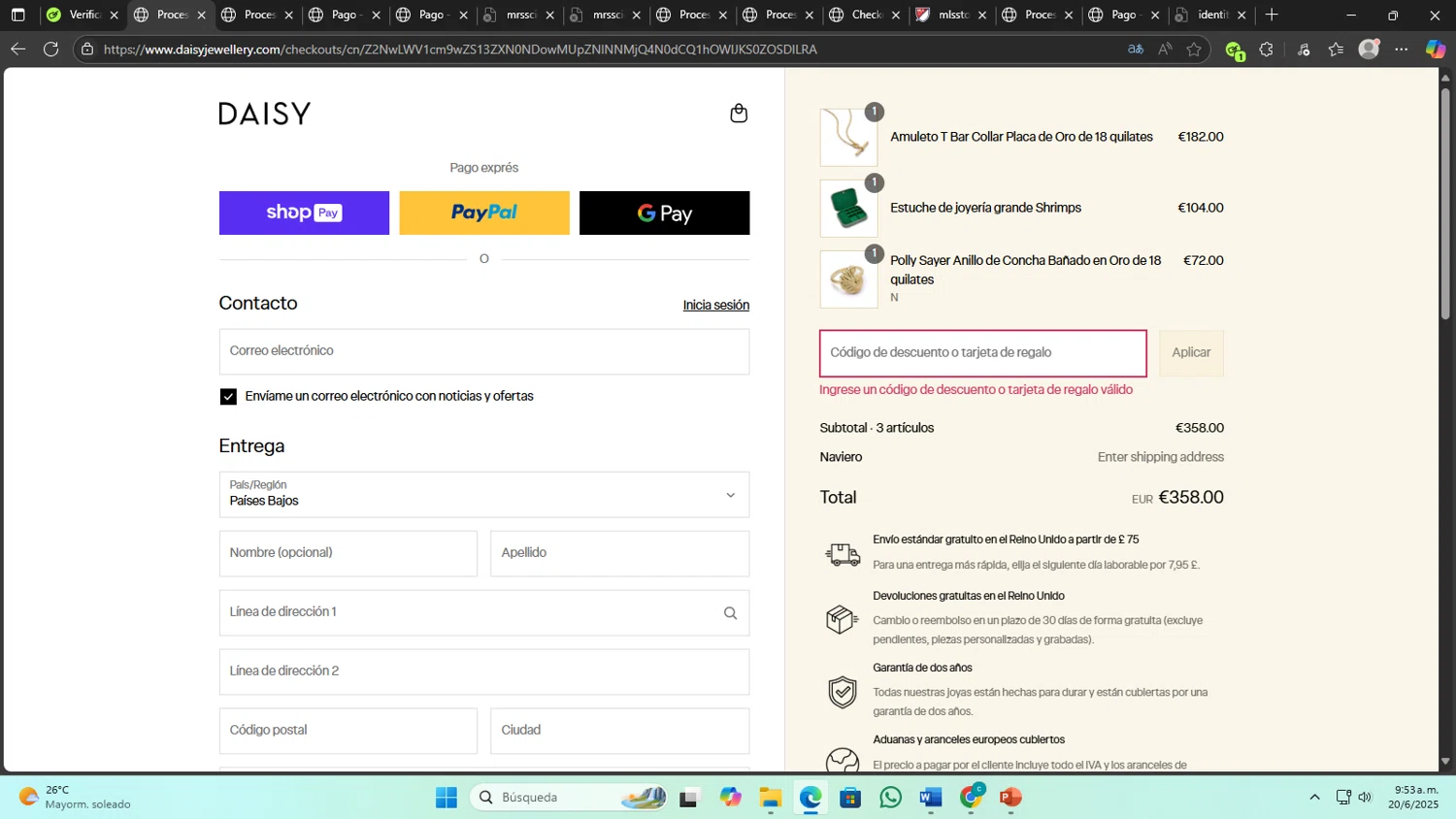 Daisy London promo code screenshot showing code SUMMER20 applied at Daisy London checkout page. Uploaded by SimplyCodes community member mathiasmadonadogoiti on Jun 20, 2025