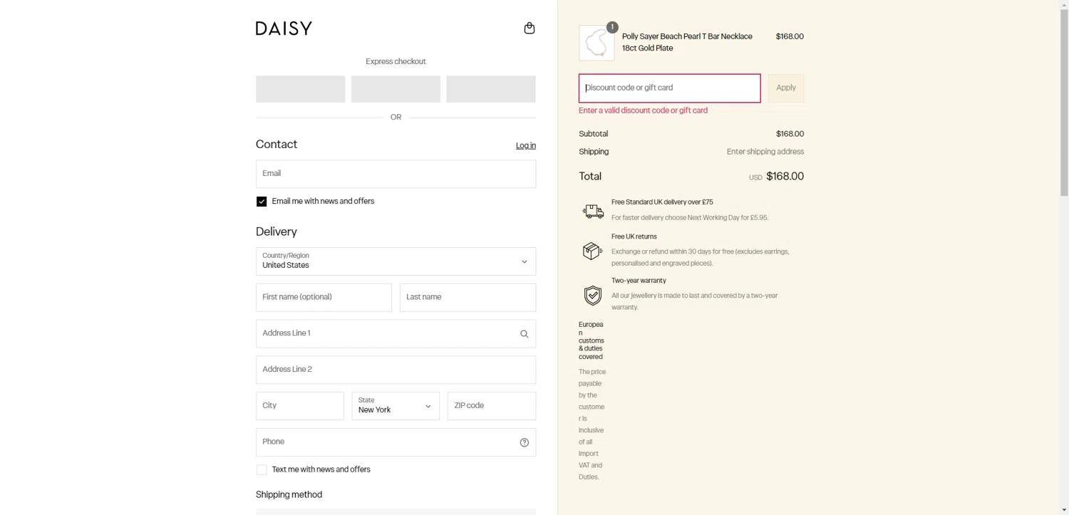 Daisy London promo code screenshot showing code SUMMER15 applied at Daisy London checkout page. Uploaded by SimplyCodes community member SilverPioneer1110 on Aug 7, 2025