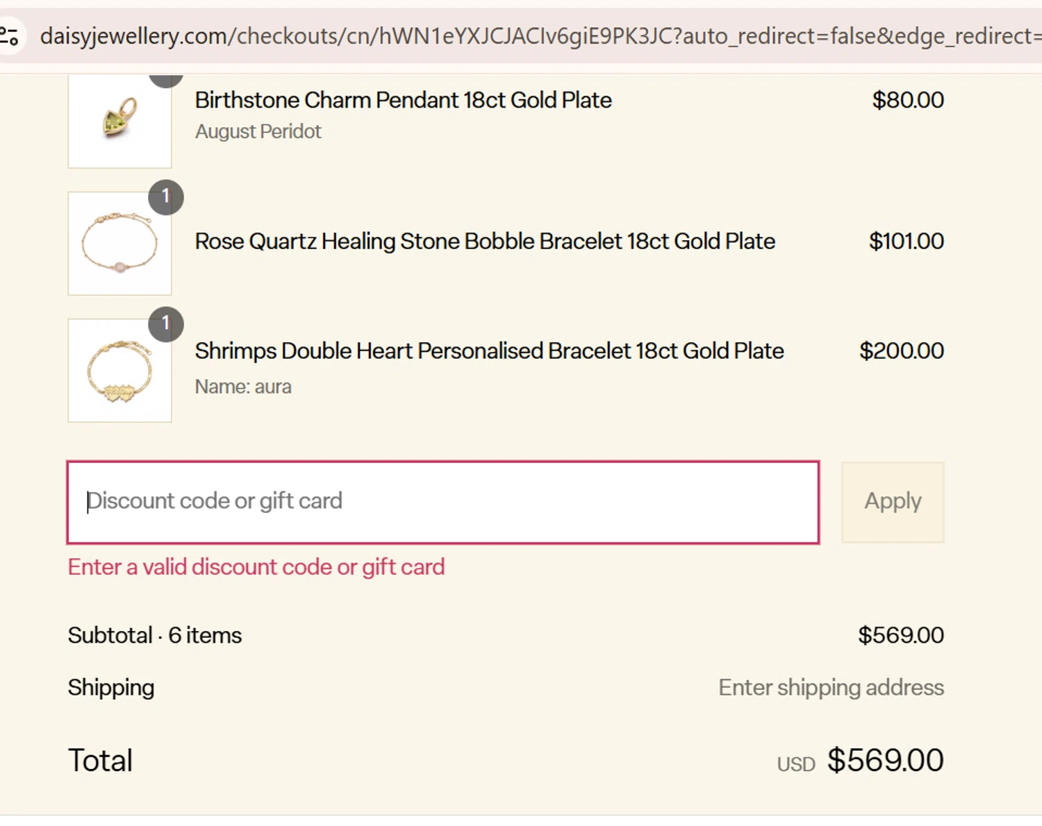 Daisy London promo code screenshot showing code SUMMERTREAT10 applied at Daisy London checkout page. Uploaded by SimplyCodes community member CouponSage9293 on Aug 10, 2025