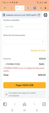 LTD29MLTH3GE coupon verification screenshot