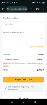 LTDDENJDDX52 coupon verification screenshot