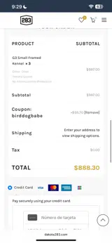 birddogbabe coupon verification screenshot