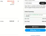 Dallas Stars Shop coupon verification screenshot