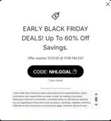 Dallas Stars Shop coupon verification screenshot