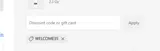 welcome35 coupon verification screenshot