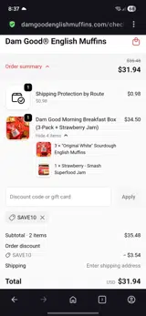 Dam Good English Muffins coupon verification screenshot