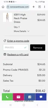 Dance Fashions Warehouse coupon verification screenshot