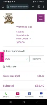 BOO coupon verification screenshot