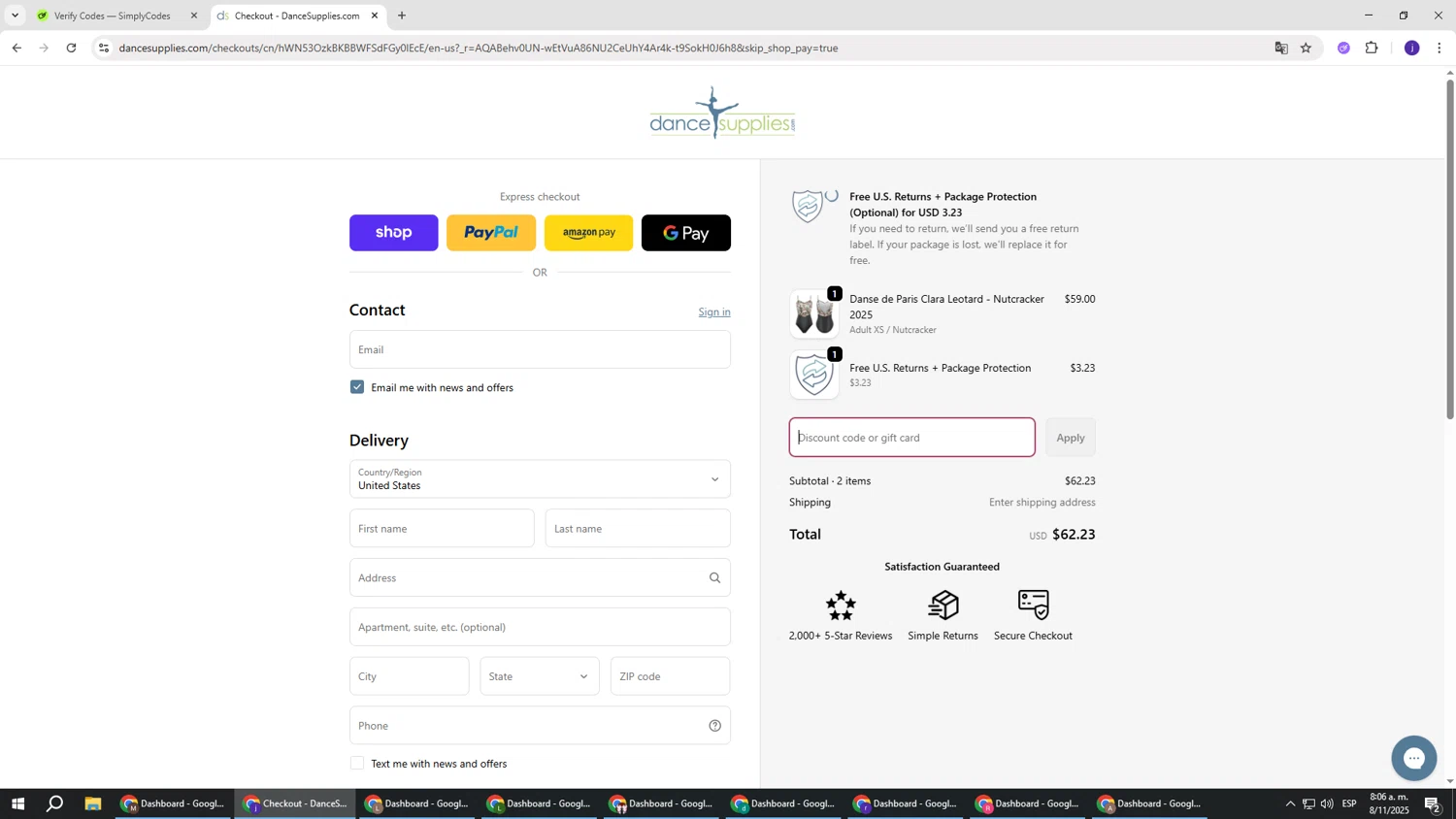 DanceSupplies promo code screenshot showing code SAVE20%NOW applied at DanceSupplies checkout page. Uploaded by SimplyCodes community member simplycodesssss on Nov 8, 2025