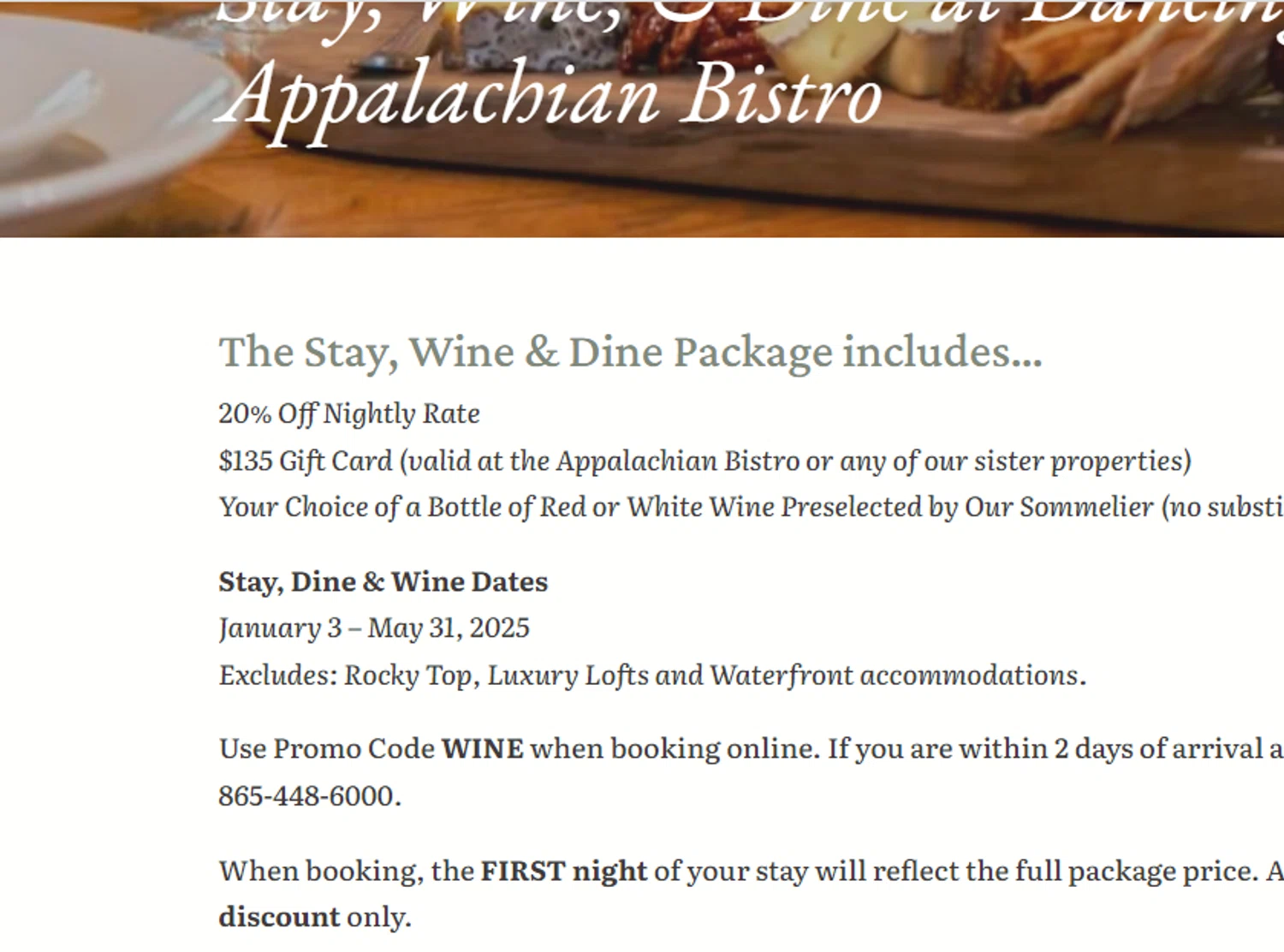 Dancing Bear Lodge promo code screenshot showing code WINE applied at Dancing Bear Lodge checkout page. Uploaded by SimplyCodes community member yeresojperez on May 29, 2025