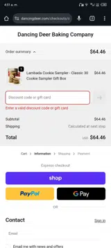 1COOKIEJOY coupon verification screenshot