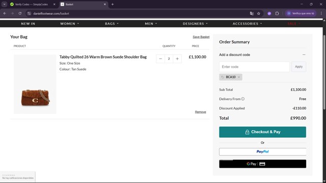 Daniel Footwear checkout page showing Daniel Footwear discount code box | Screenshot taken by SimplyCodes community member on Jul 25, 2025