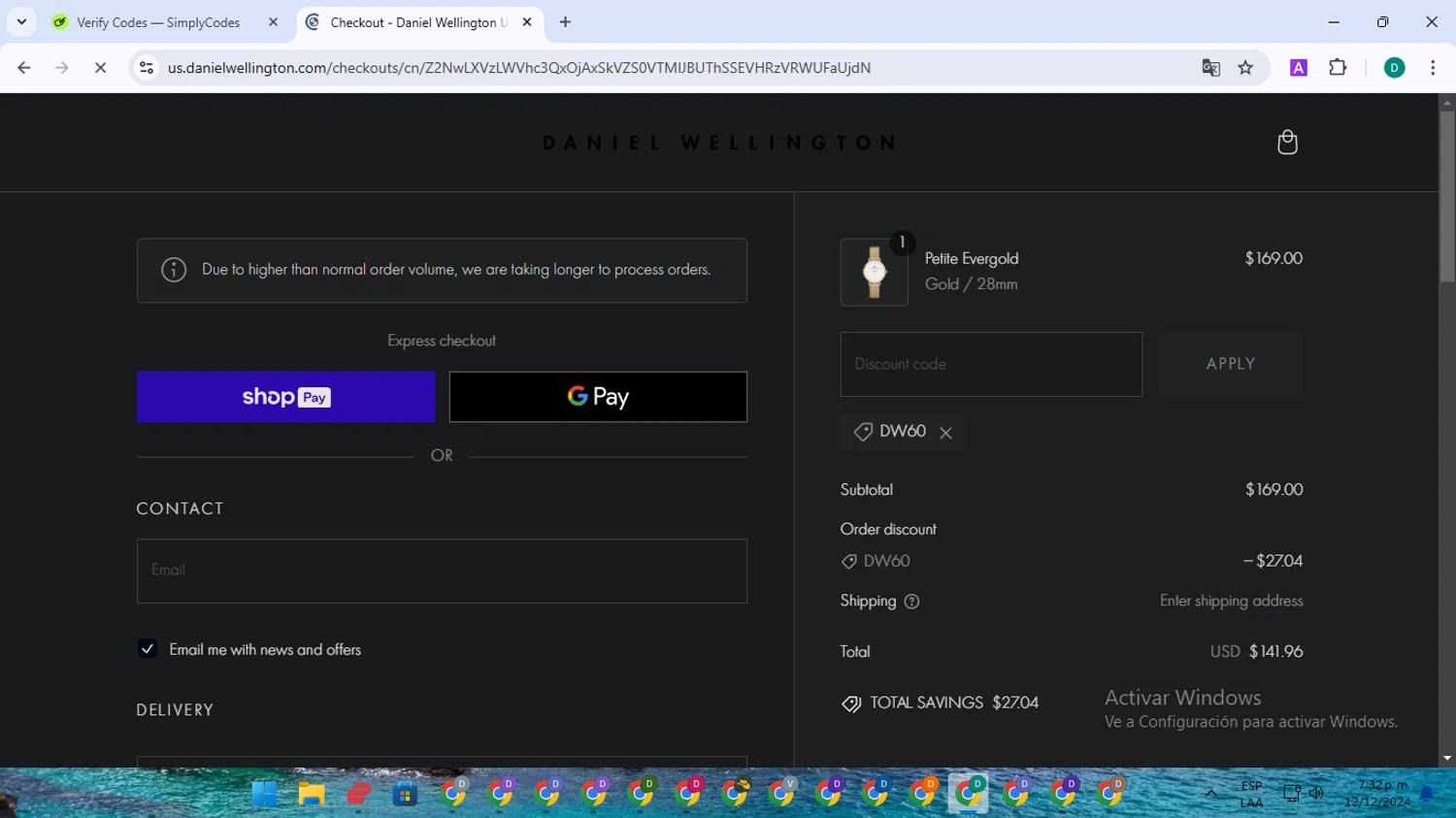 how to use Daniel Wellington coupons