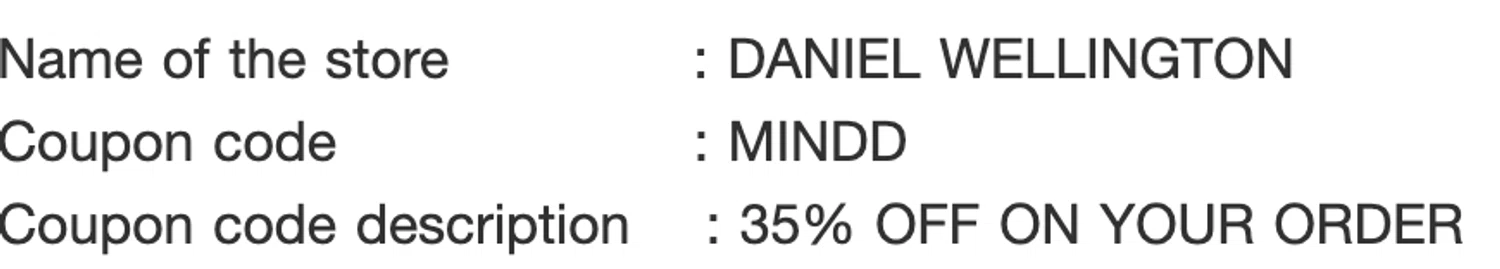 Daniel Wellington discount code screenshot showing code MINDD applied at Daniel Wellington checkout page. Uploaded by SimplyCodes community member TOPG007 on Aug 25, 2025