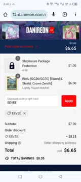 EEVEE coupon verification screenshot