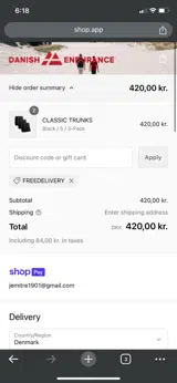 FREEDELIVERY coupon verification screenshot
