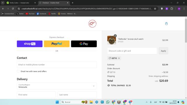 Danner checkout page showing Danner discount code box | Screenshot taken by SimplyCodes community member on Nov 17, 2024