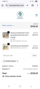 Simplymon10 coupon verification screenshot