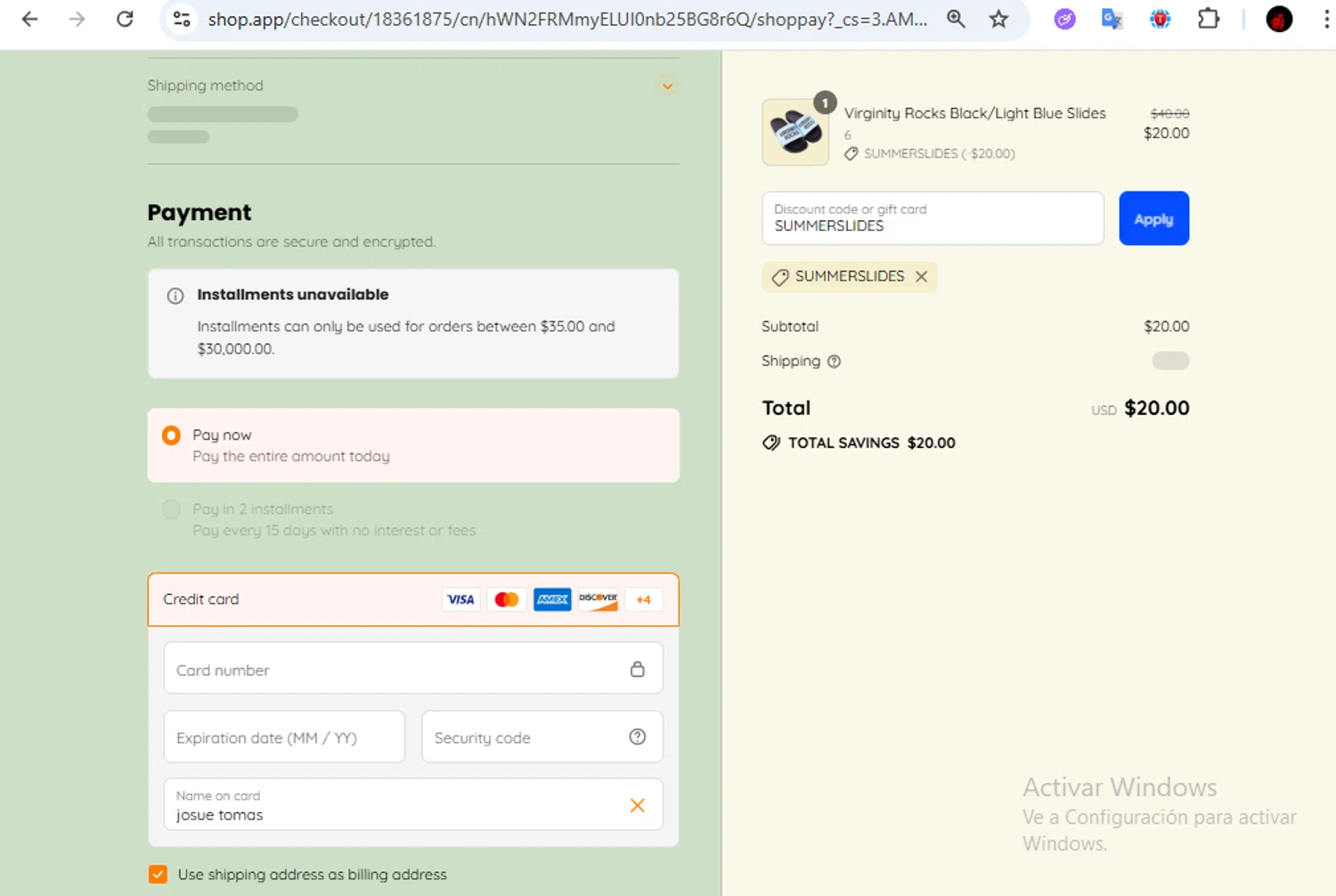 Danny Duncan discount code screenshot showing code SUMMERSLIDES applied at Danny Duncan checkout page. Uploaded by SimplyCodes community member Francisco01 on Aug 26, 2025