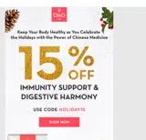 HOLIDAY15 coupon verification screenshot