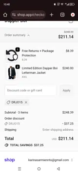 Drjo15 coupon verification screenshot