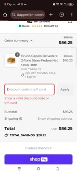 DapperFam coupon verification screenshot