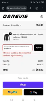 Darev10 coupon verification screenshot