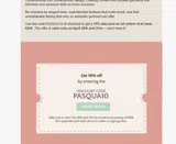 PASQUA10 coupon verification screenshot