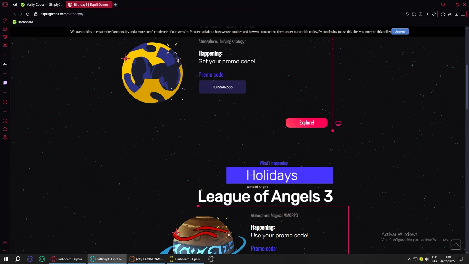 Dark Genesis promo code screenshot showing code TOPWAR666 applied at Dark Genesis checkout page. Uploaded by SimplyCodes community member SwiftVoyager5067 on Jun 4, 2025
