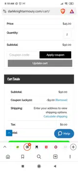 Lucky10 coupon verification screenshot
