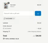 DECEMBER coupon verification screenshot