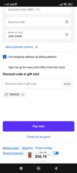 10HOCU coupon verification screenshot