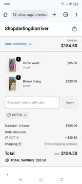 OCT10 coupon verification screenshot